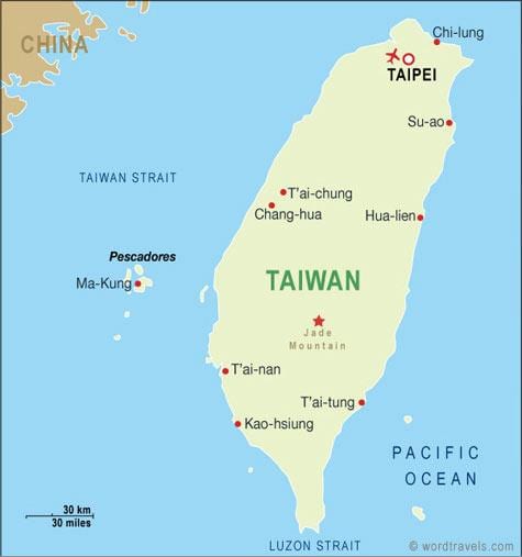 Taiwan taoyuan ayewopò entènasyonal la kat jeyografik