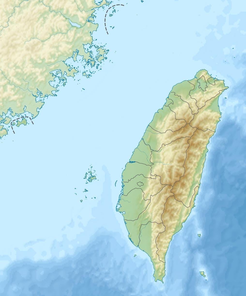 Kat jeyografik nan Taiwan elevasyon