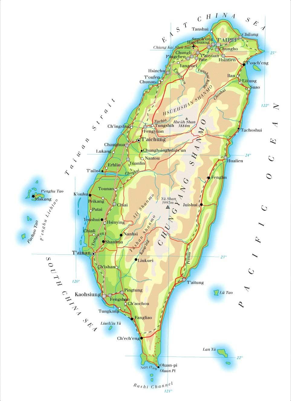 Kat jeyografik nan Taiwan gwo larivyè lefrat