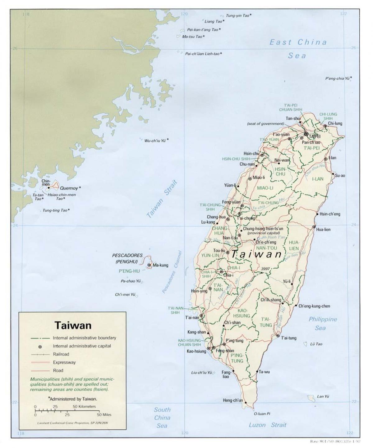 Taiwan transpò kat jeyografik