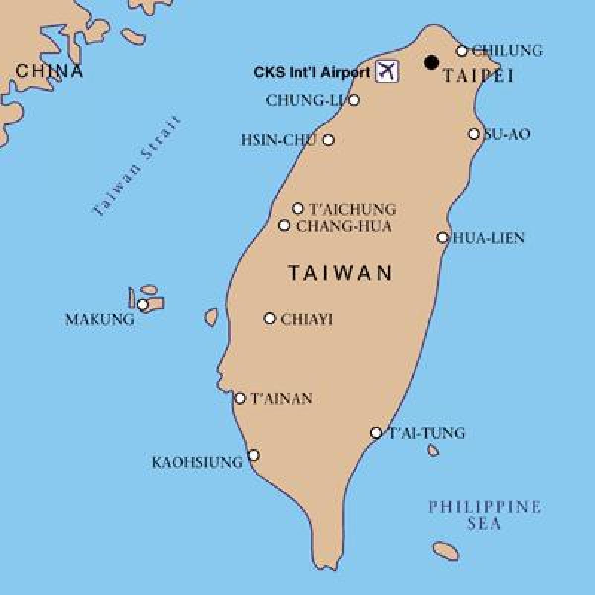 Taiwan ayewopò entènasyonal la kat jeyografik