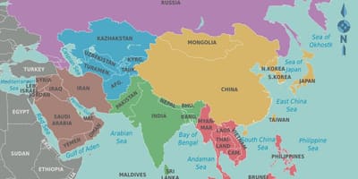 Kat jeyografik nan Taiwan ak peyi nan vwazinaj yo