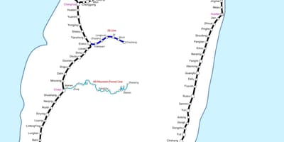 Taiwan gwo vitès tren kat jeyografik